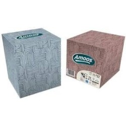 Amoos pañuelos faciales de papel desechable cubo cosmetico 70 X 2 capas caja de 24unds - F622701