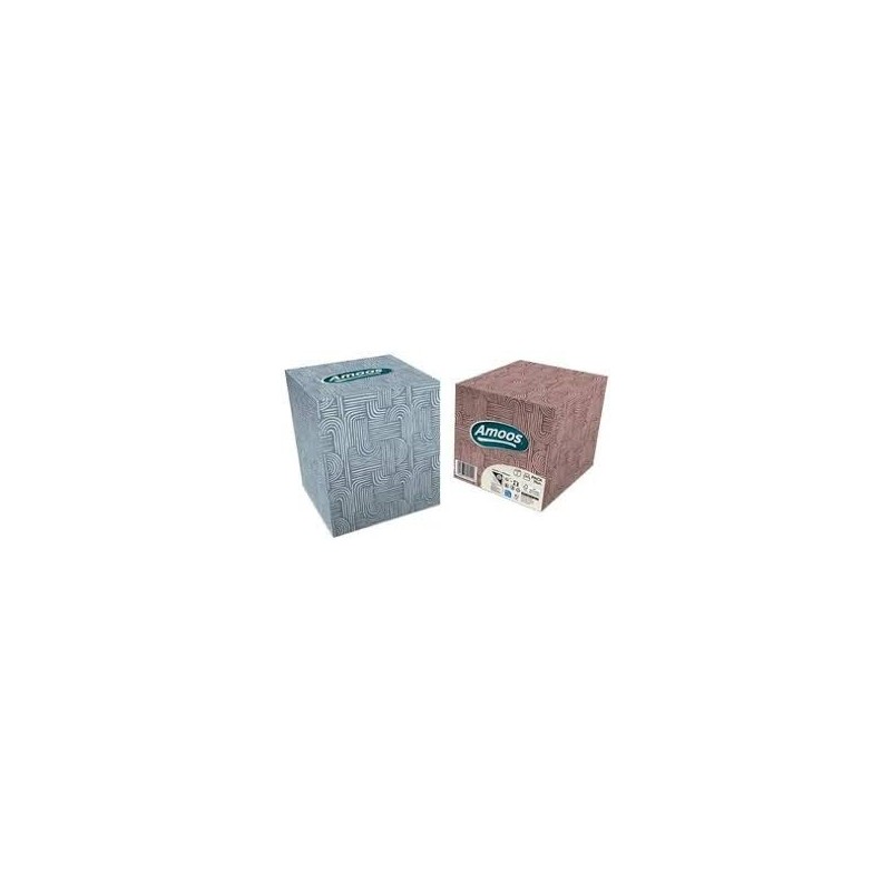 Amoos pañuelos faciales de papel desechable cubo cosmetico 70 X 2 capas caja de 24unds - F622701