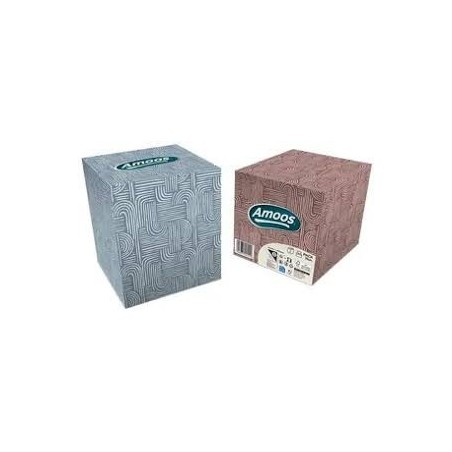 Amoos pañuelos faciales de papel desechable cubo cosmetico 70 X 2 capas caja de 24unds - F622701