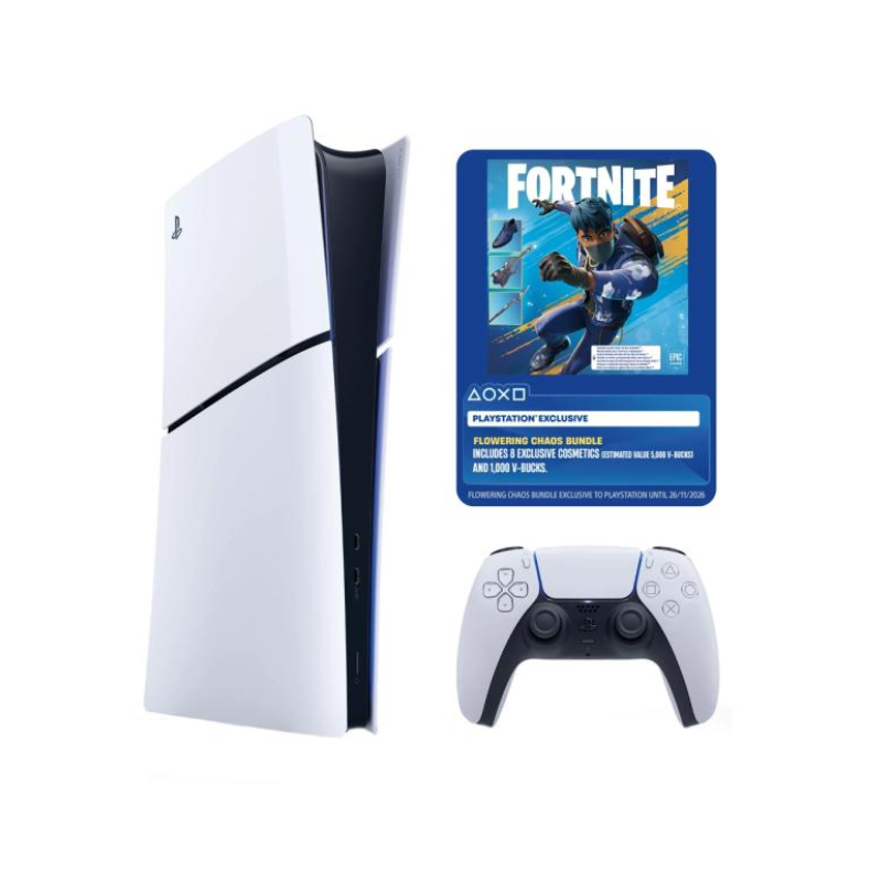 Consola Sony PS5 Slim Digital 825GB Fortnite Flowering Chaos Bundle