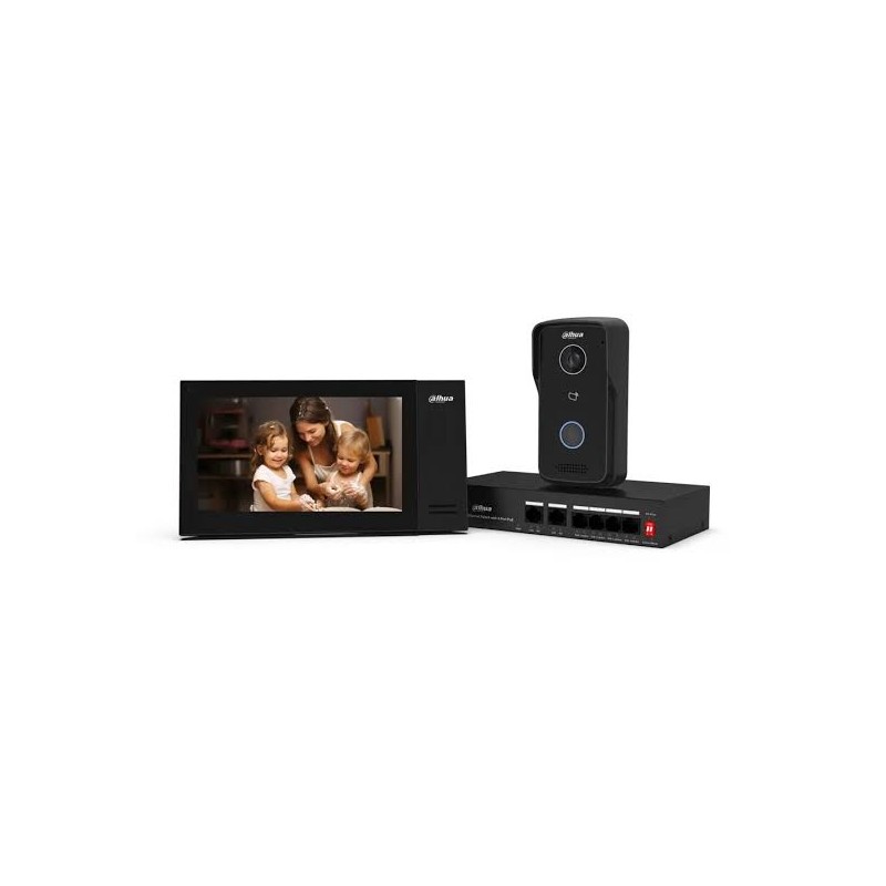 Dahua kit de video intercomunicador IP- DHI-KTP02/DHI-VTO2111D-P-S3/DHI-VTH2421FB-P-  1.0.01.15.12447-0005