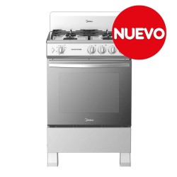 Midea cocina a gas 24 pulgadas 4 quemadores hierro fundido MGS24FS1BIABG
