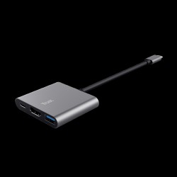 Trust adaptador 3-en-1 multipuerto USB-C-HDMI y-Tipo C - 23772