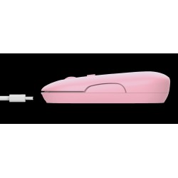 Trust  mouse recargable inalambrico silencioso color rosa con - 24125