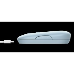 Trust  mouse recargable inalambrico silencioso color azul - 24126