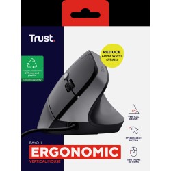 Trust mouse ergonomico alambrico color negro angulo vertical - 25144