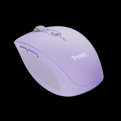 Trust mouse inalambrico recargable color lila silencioso - 25384