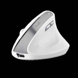 Trust mouse vertical ergonomico inalambrico Bayo color blanco recargable - 25398