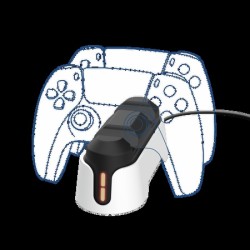 Trust GXT 255W soporte de carga rapida para mandos de PS5 blanco - 25597