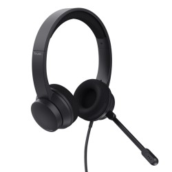 Trust auriculares USB supraaurales para PC microfono con cancelación de ruido y diadema ajustable negro - 25089
