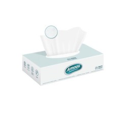 Amoos pañuelos faciales de papel desechable cosmetico 100 X 2 capas caja de 40unds- F622701