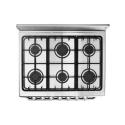 Midea Cocina De gas de 30" 6 quemadores Plateado MGS30FS1BIABGF-CA
