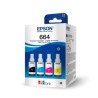 Epson botella de tinta T664 pack completo de 4 colores negro cian magenta y amarillo - T664520-4P