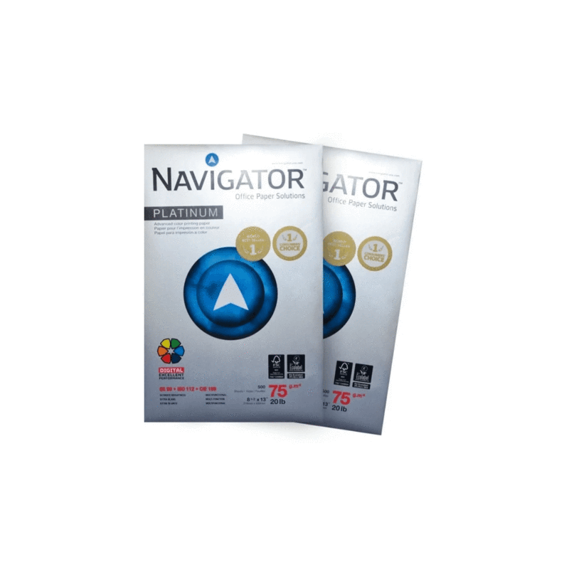 Navigator  caja 10 und resma  8 ½ x 13, oficio 500 hjs  75Gr NPT0750159