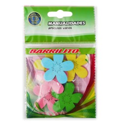 Barrilito calcomania de madera flores ws012 8 piezas