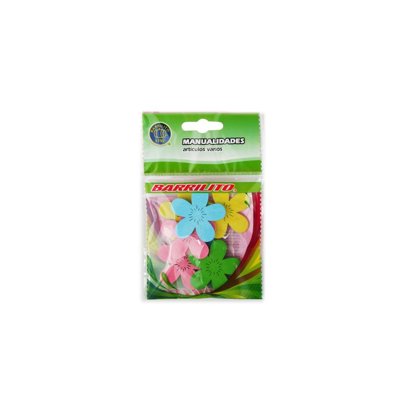 Barrilito calcomania de madera flores ws012 8 piezas
