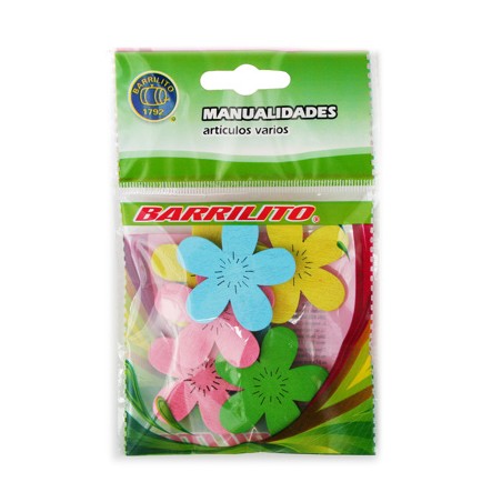 Barrilito calcomania de madera flores ws012 8 piezas