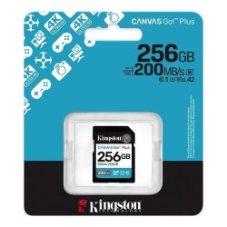Kingston memoria SDXC 256GB canvas go plus Gen 4 200 MB/S para camaras y video 4K - SDG4/256GB