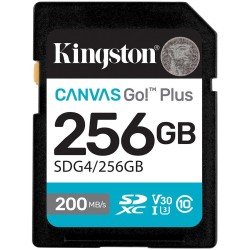 Kingston memoria SDXC 256GB canvas go plus Gen 4 200 MB/S para camaras y video 4K - SDG4/256GB