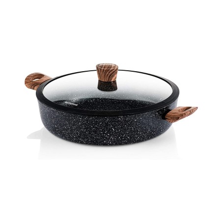 Westinghouse cacerola baja de aluminio forjado de 28 cm con tapa de vidrio antiaherente - WCCC0085L28MBB