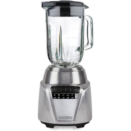 Black + Decker Licuadora Acero Inoxidable 700 Watts, 8 Veloc. Jarra vidrio 1.25L BL0876-2SDLA