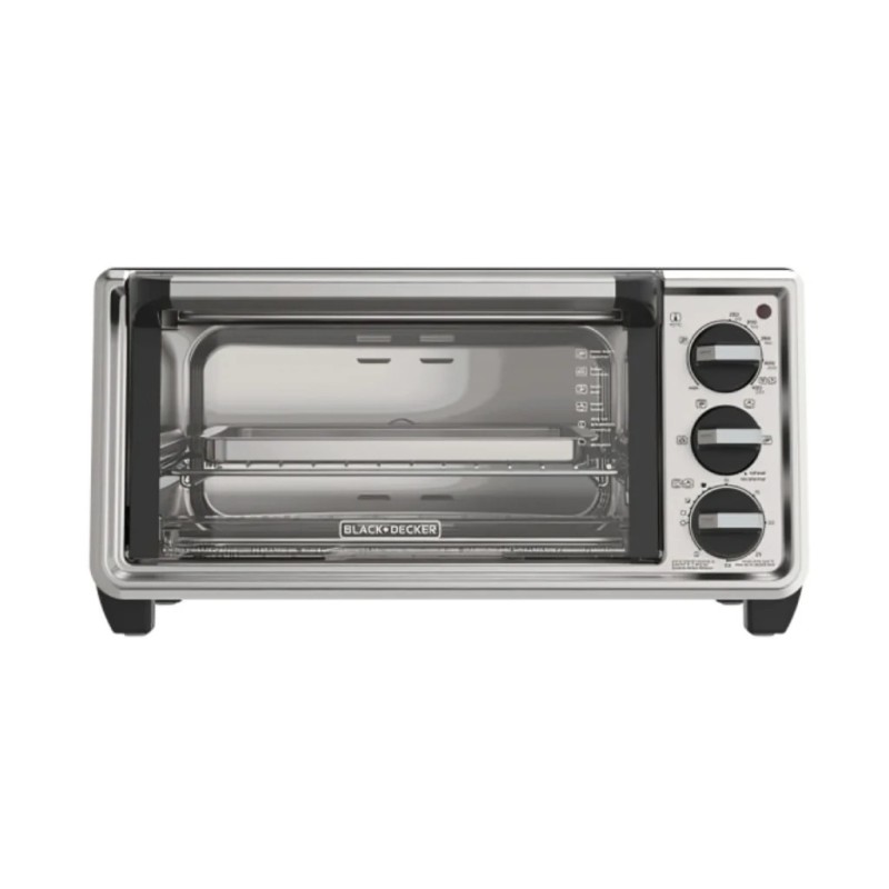 Black+Decker Horno tostador de 4 rebanadas convección natural, TO4130-0SDLA
