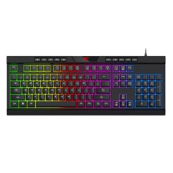 Trust teclado para gaming metalico con iluminación LED multicolor GXT 833 color negro - 24067