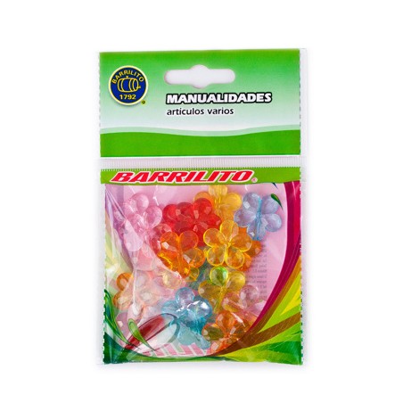 Barrilito accesorios de acrilico flores aa002 20 mm. 20 piezas