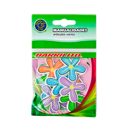 Barrilito calcomania de madera flores 10 piezas ws005