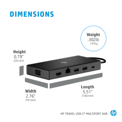 HP docking universal USB-C multipuertos  50H55UT