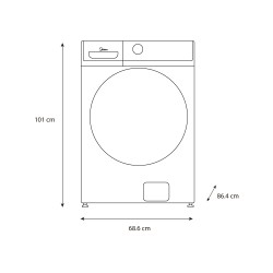 Midea lavadora carga frontal 21 kg color silver MH04W45/S-CA