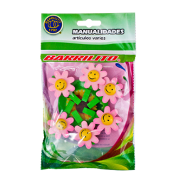 Barrilito clip de madera flores rosas wclp10p 6 piezas