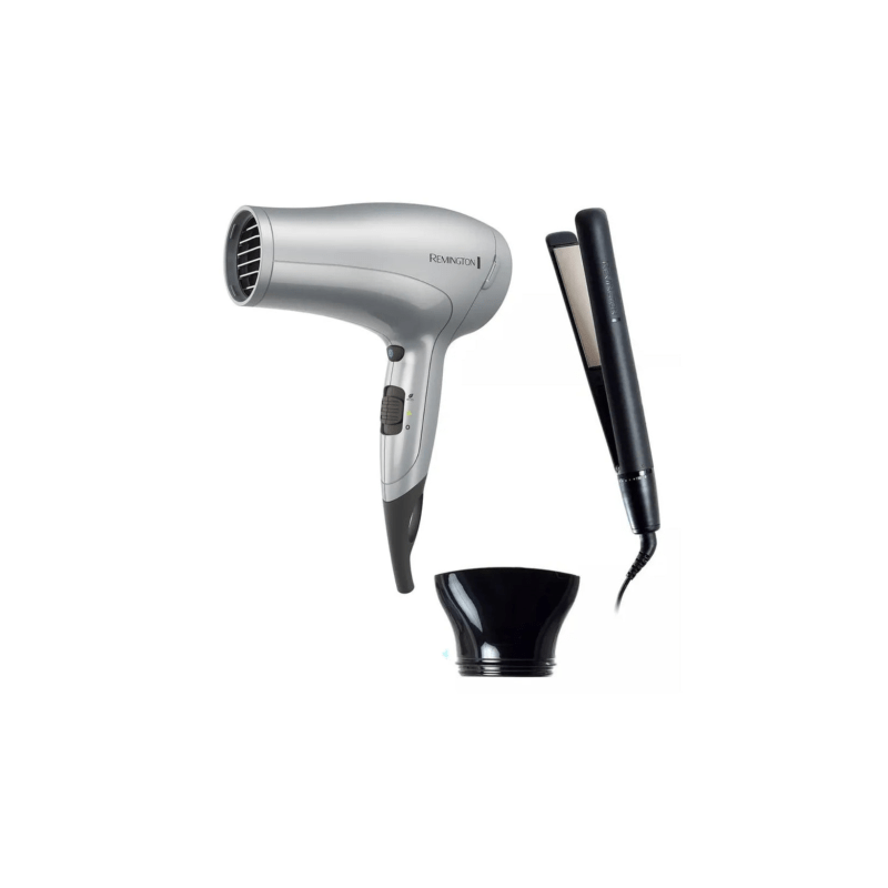 Remington combo secador + plancha de cabello  titaniun - S4A500-D3019-F